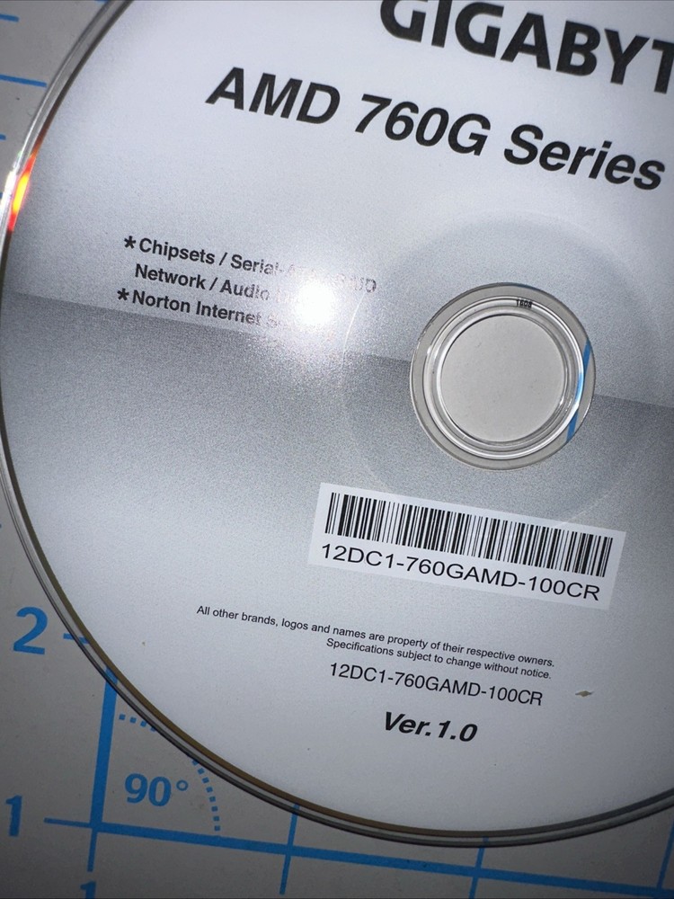 GIGABYTE AMD 760G Series Utilities Version 1.0 Computer Pc Disc