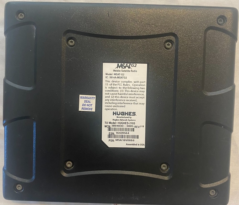 Hughes MSAT-G2 Satellite Radio System – Antenna, Interface, Panel, Transceiver (