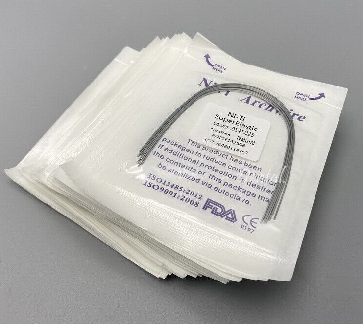 Dental Orthodontic Arch Wire Super Elastic Niti Round Rectangular Natural Form