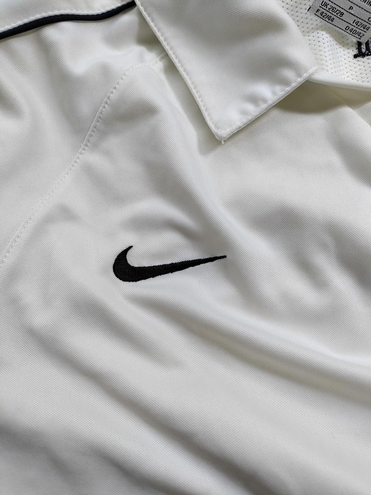 Nike Men's Polo S White 100% Polyester Collared Basic