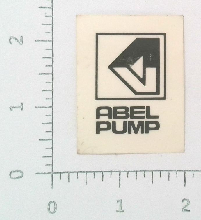 Vintage Abel Pump Equipment Coal Mining Sticker Decal