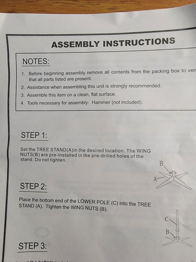 7ft. Pop up Christmas Tree CHT-21-4 Assembly Manual