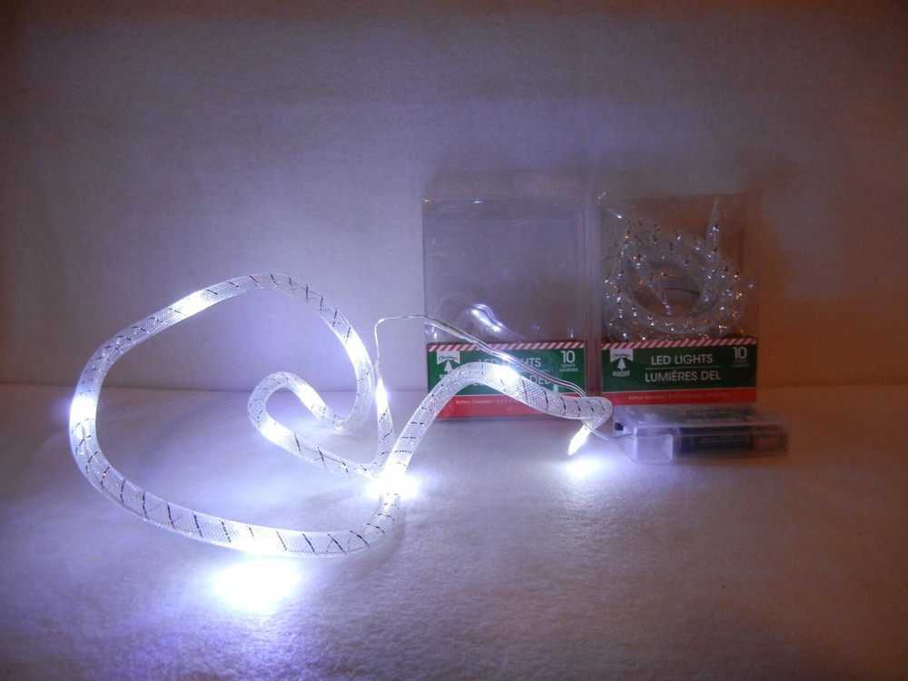 2 Packages LED Battery Operated Light Strings, 3.3 ft. each, 10 Lights