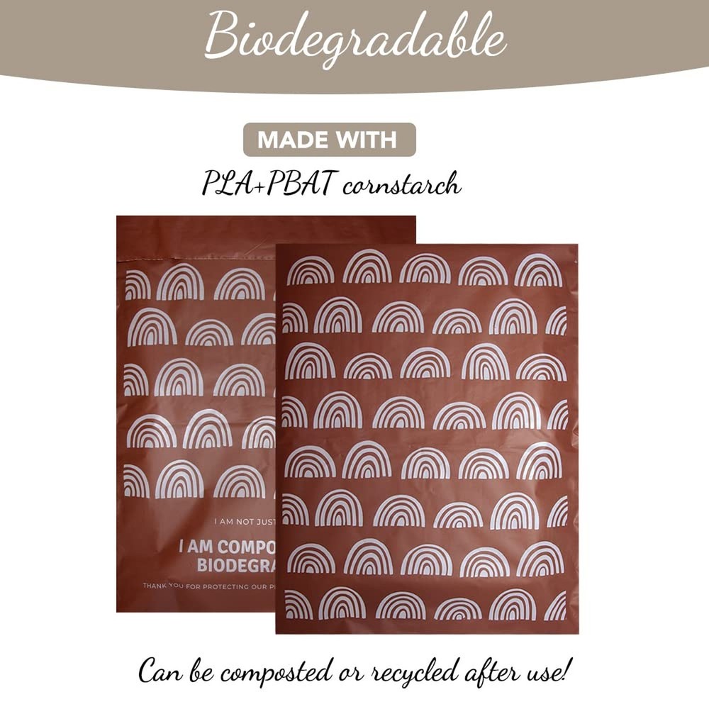 10 inches x 13 inches Compostable Mailers (50 Pack) Biodegradable Boho Design...