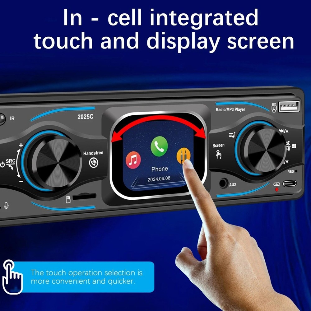 MP3 Car Stereo with Touch Operation Screen, Quick Selection and Easy Control