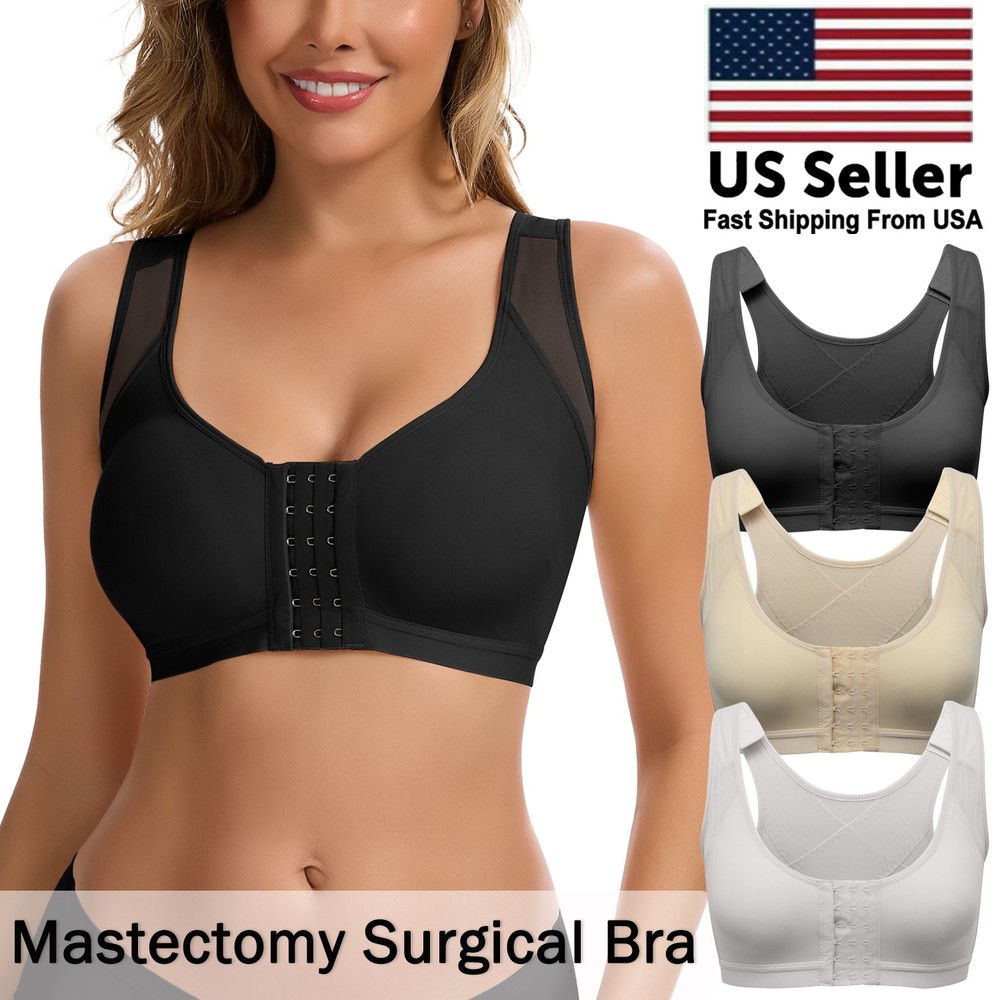 Post Surgery Mastectomy Bras Front Closure Post Surgical Compression Breast Bra