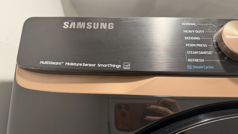 Samsung Stackable Washer Dryer Set Black SmartThings Steam SuperSpeed