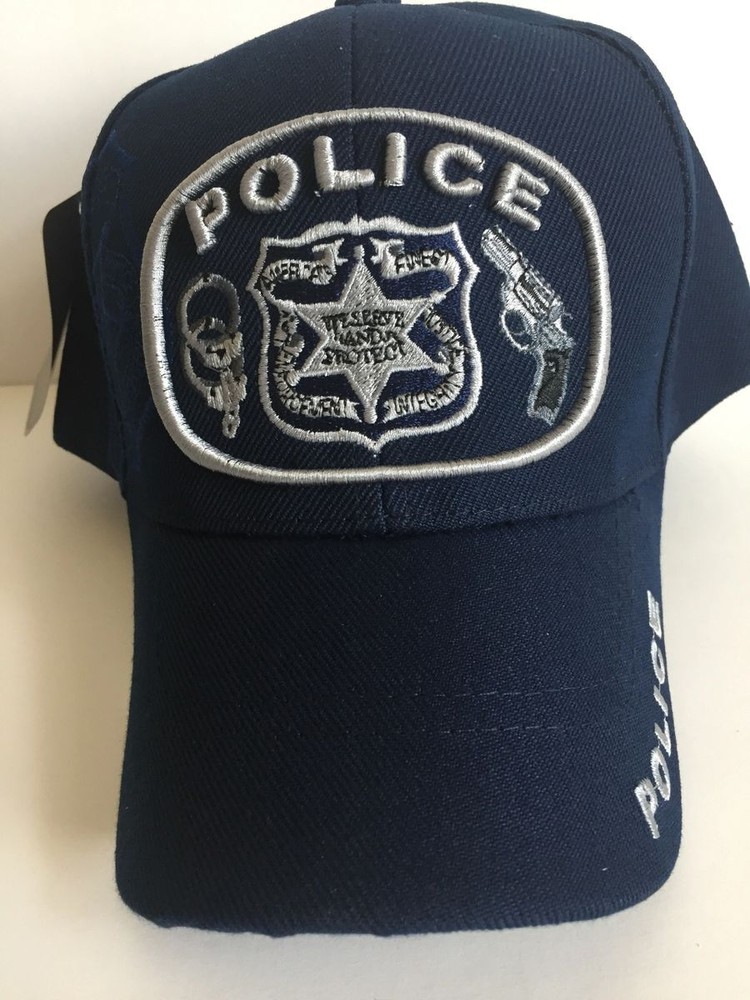 Police Ball Cap / Hat, Blue Flag Draped