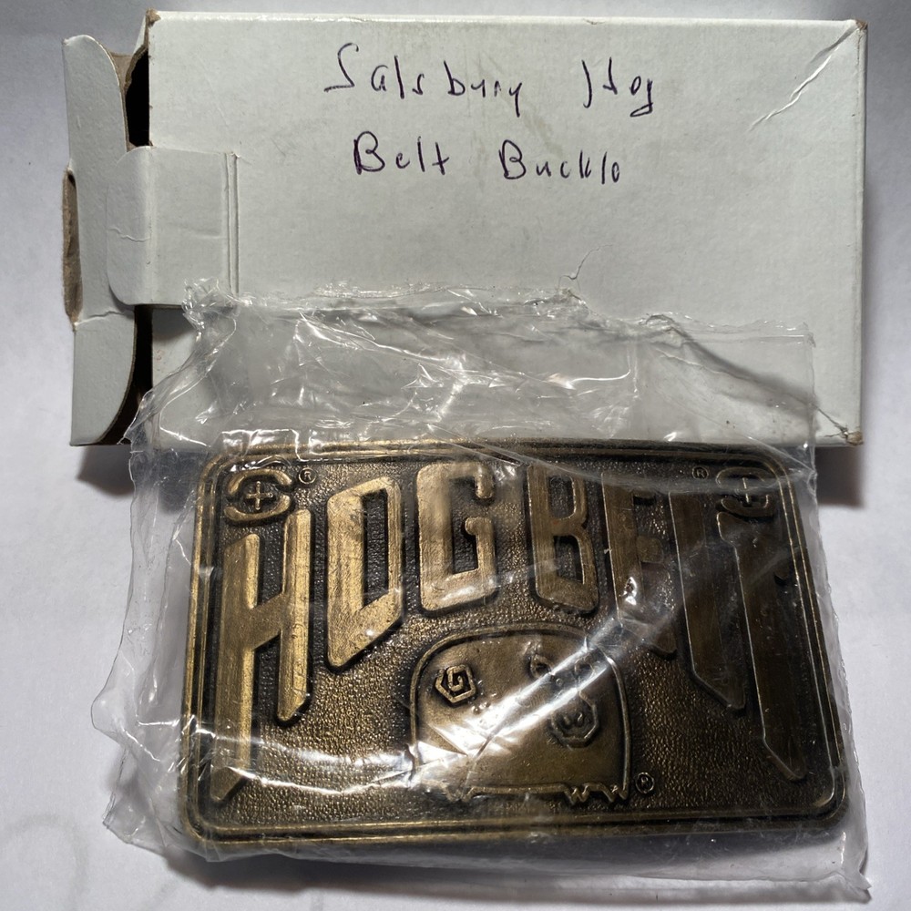 Salisbury Hog Belt Buckle. Solid Brass. Vintage