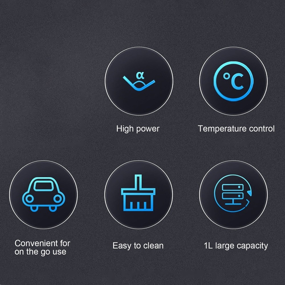 Portable Car Electric Kettle 1000ml Road Trip Travel Cigarette Lighter Car Truck