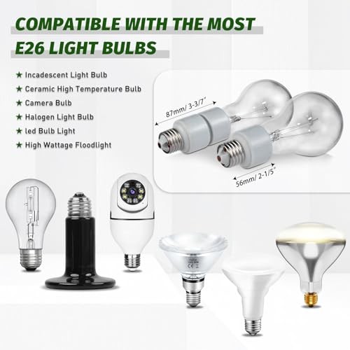 Light Socket Extender,Porcelain Socket Porcelain E26 Socket Extender / 4-Pack