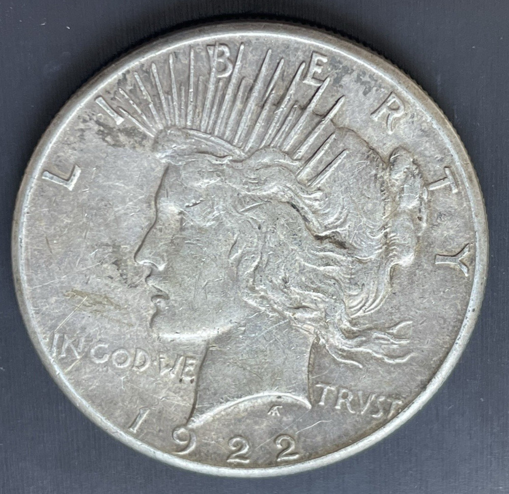 Silver Liberty Peace Dollar 1922 S Circulated