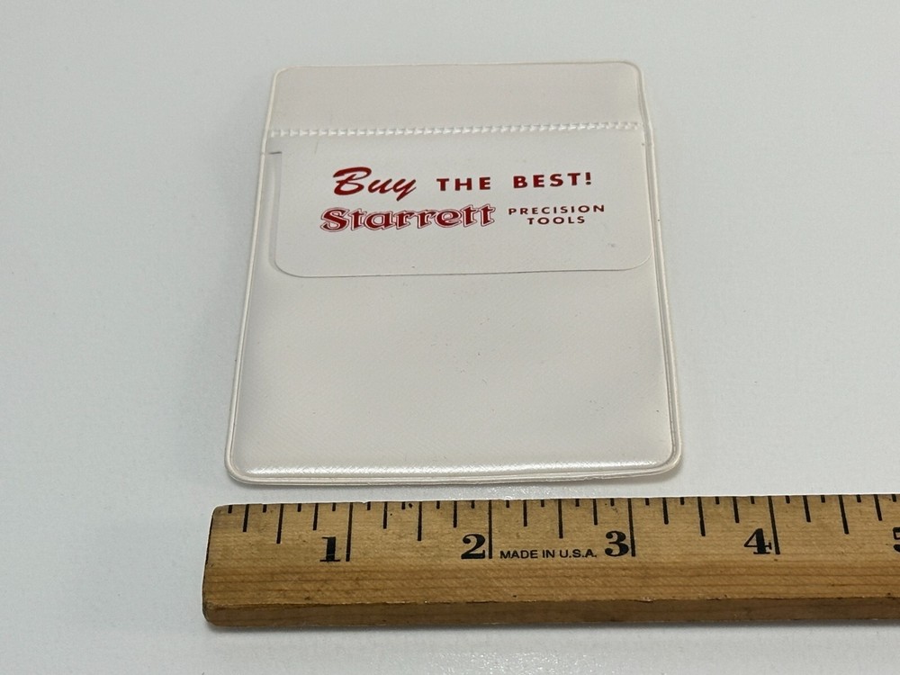 NOS Starrett Precision Tools "BUY THE BEST!" w/ Decimal Chart POCKET PROTECTOR