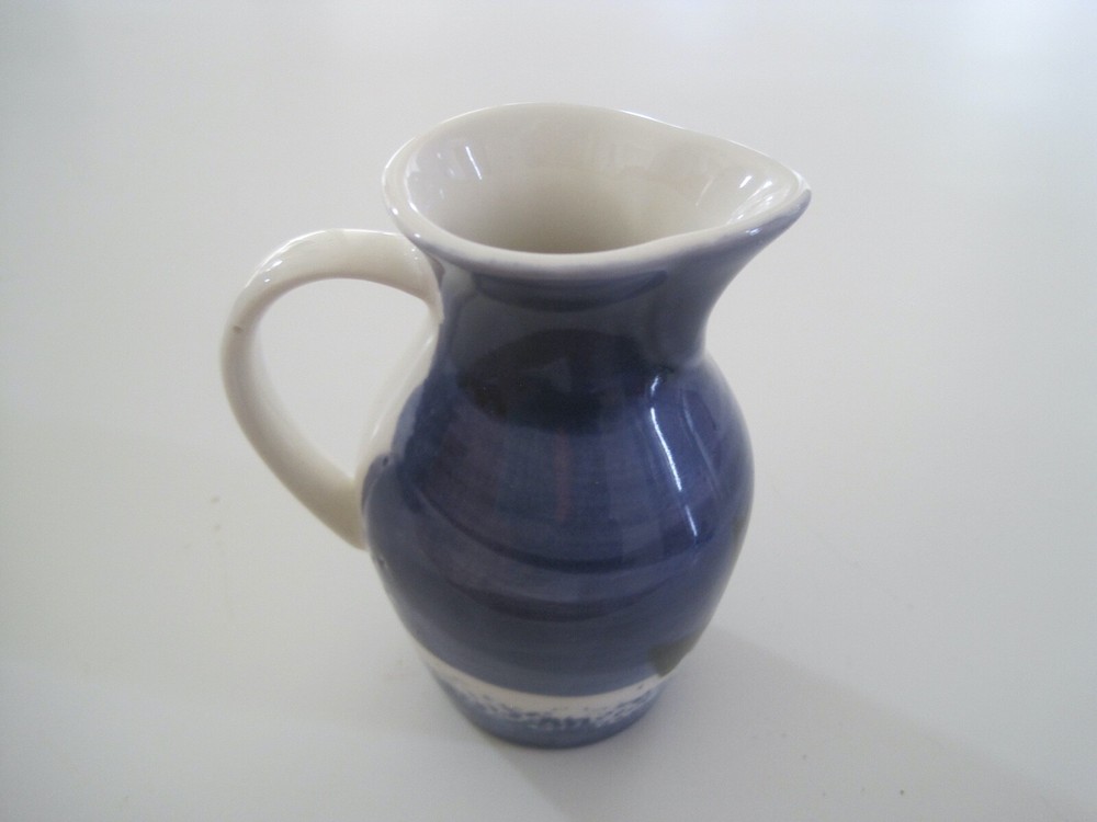 Ben Thomas Blue White Mini Pitcher 3.5" GUC No Chips Or Cracks