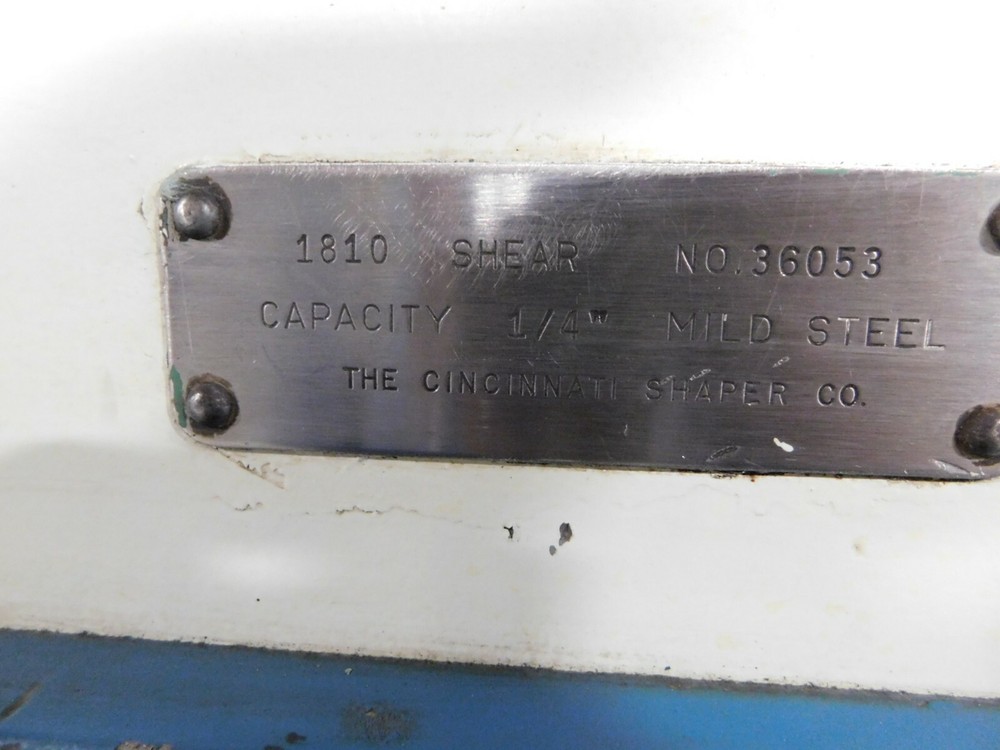 CINCINNATI MECHANICAL SHEAR MODEL 1810, NEW 1968