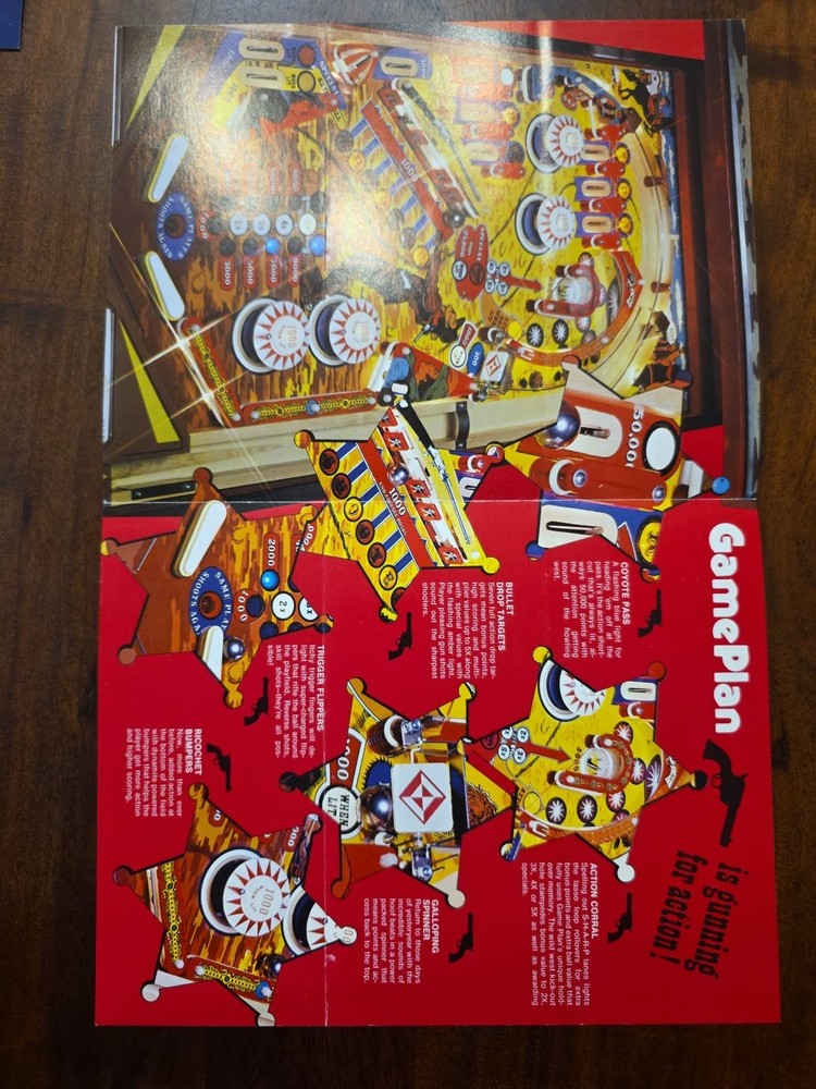 Game Plan SHARPSHOOTER Original 1978 Flipper Game Pinball Machine Promo Flyer