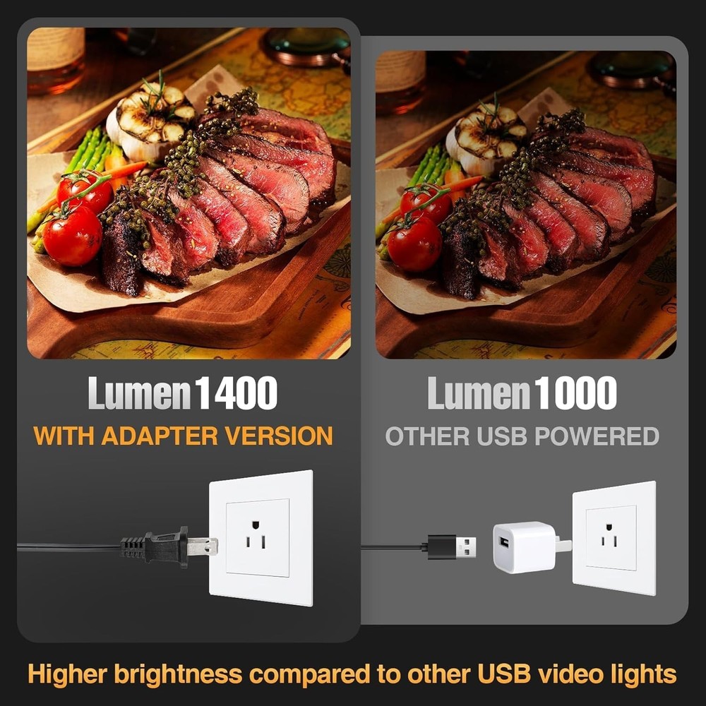Continuous LED Studio Lighting Kit - 60 LEDs, 15W Brightness, Portable Design