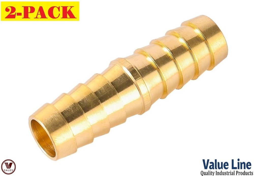 Brass Hose Splicer Mender Union 1/2" x 1/2" Barb Coupler Fitting 2pcs Value Line