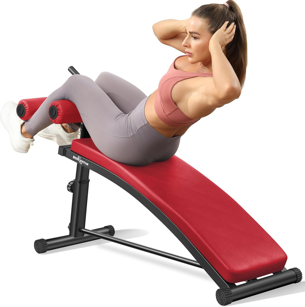 Adjustable Sit-Up Bench with Crunch Handle for Home Gym Workouts