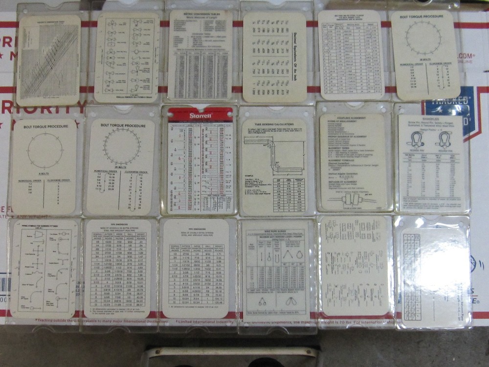 Vintage Shop Technical Reference Cards 18 Two Sided & Sleeved U.S.A.
