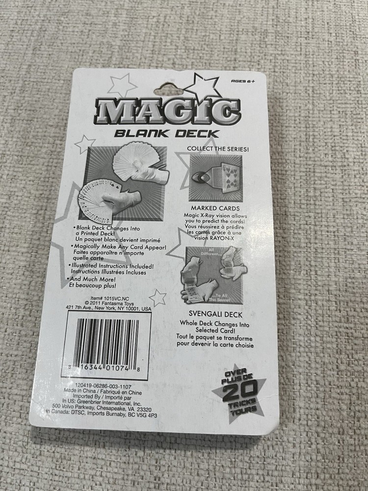Magic Playing Cards Trick Set Blank Deck
