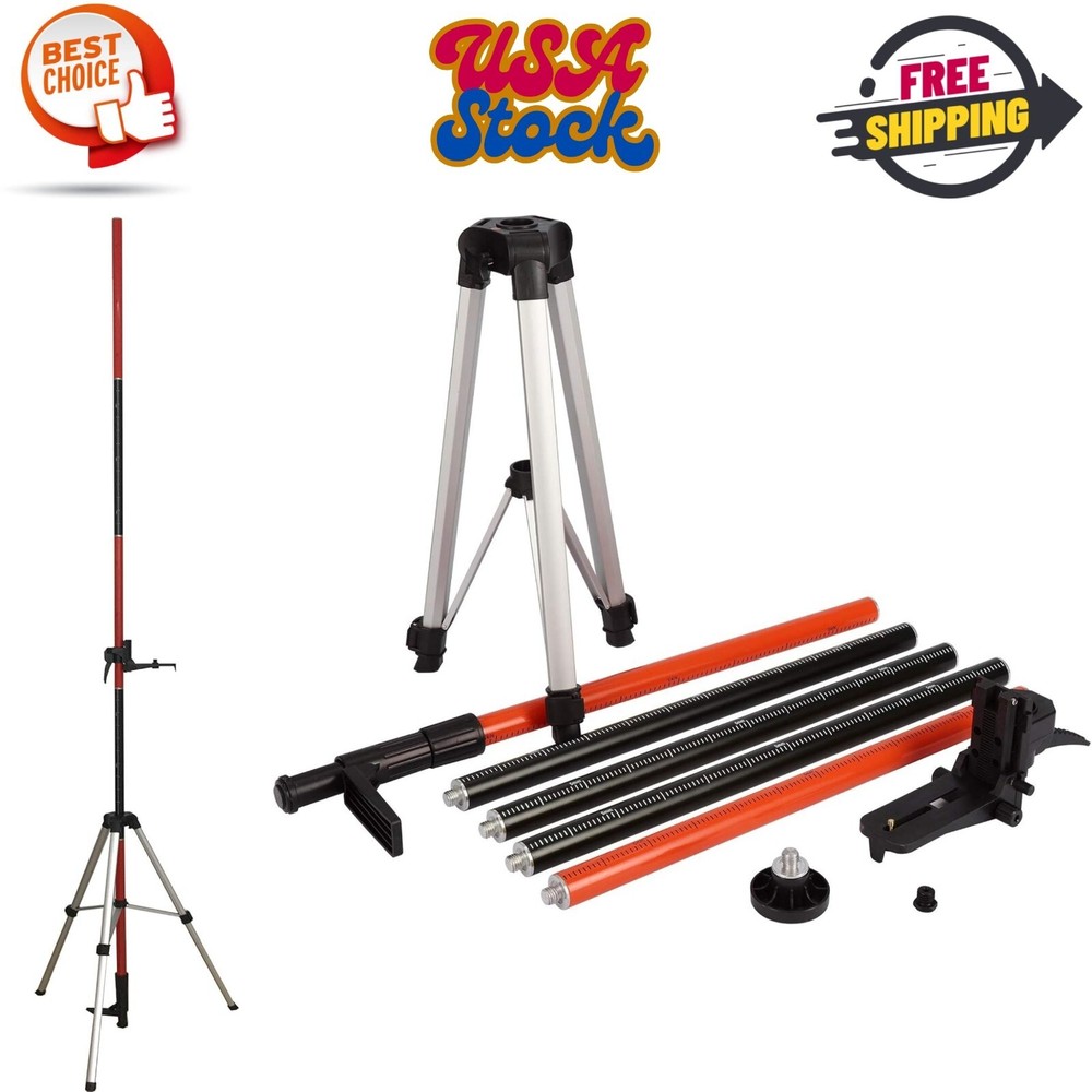 Telescoping Pole, Telescoping Laser Level Support Pole with Tripod and Mount
