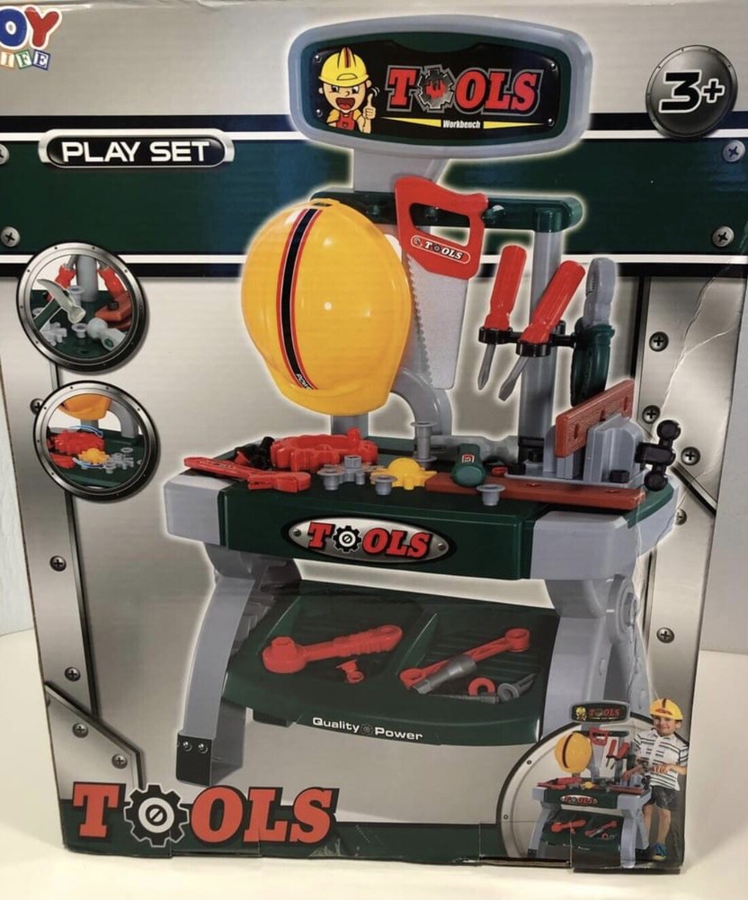 New Tools and Workbench Play Workshop Fixing And Repairing Tool Table Set NIB