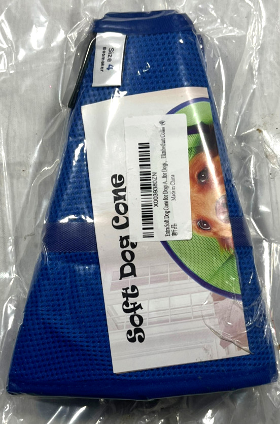 Soft Dog Cone - Size 4 - Stops Chewing and Licking - Extra Soft