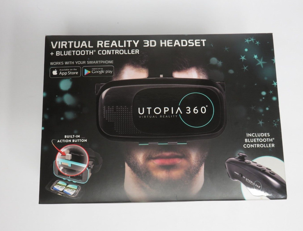 Utopia 360 Virtual Reality 3D Headset + Bluetooth Controller