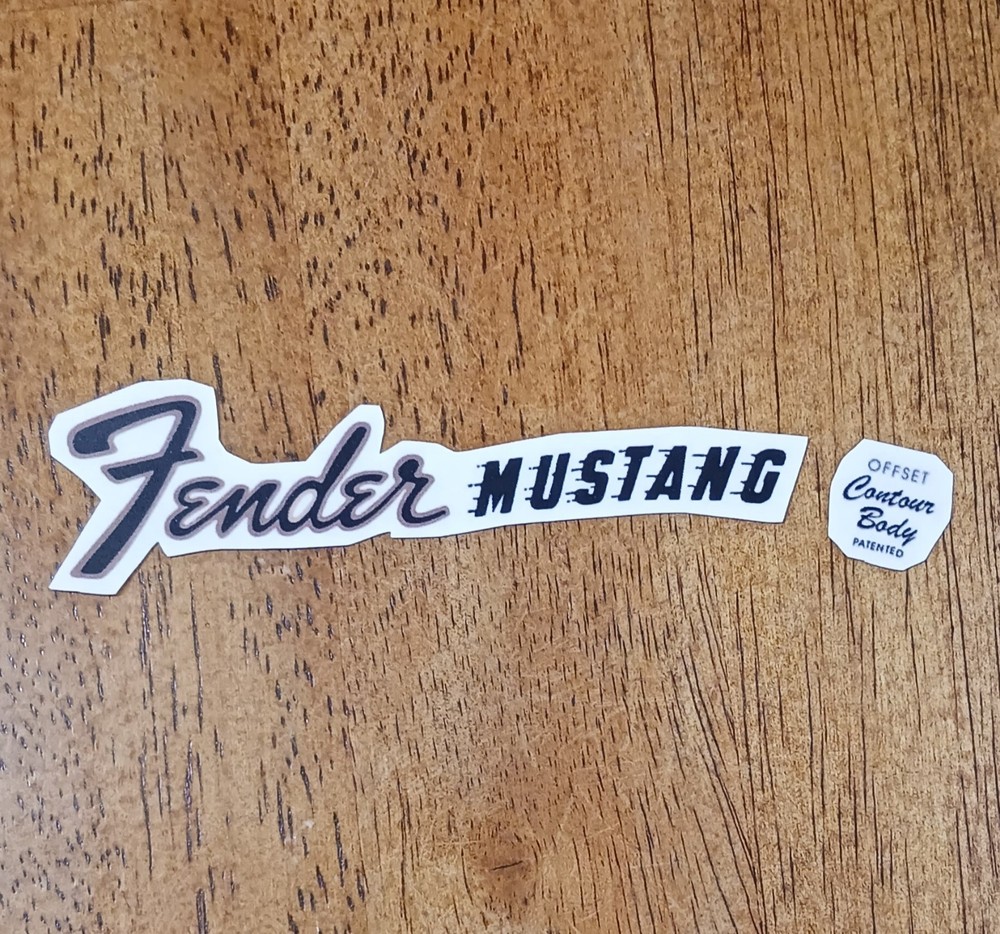 Fender Mustang 1960's  style waterslide decal. Pre-Cut Ready to Use