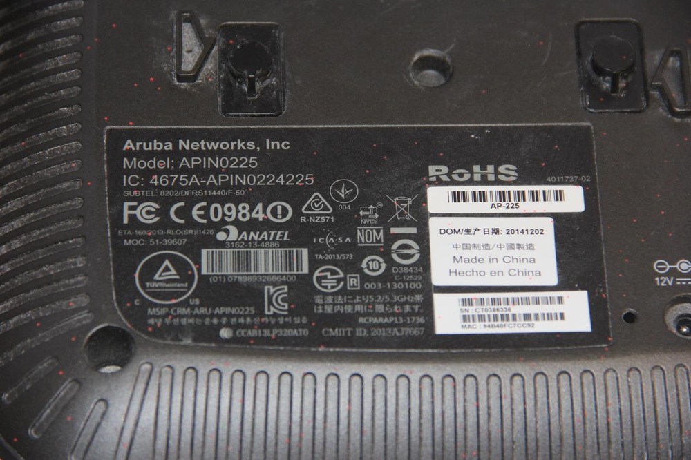 ARUBA NETWORKS APIN0225 Wireless Access Point