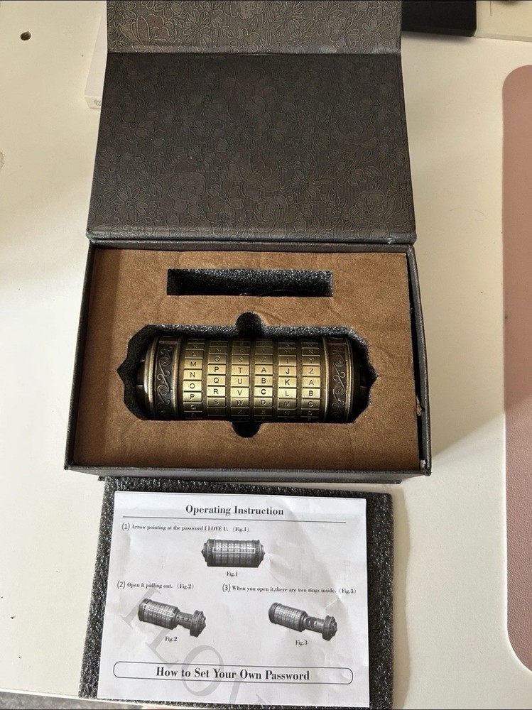 Da Vinci Code Cryptex Metal Decoder Box 1 , Secret Storage