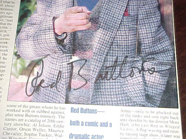 Red Buttons Autographed Signed Magazine Page