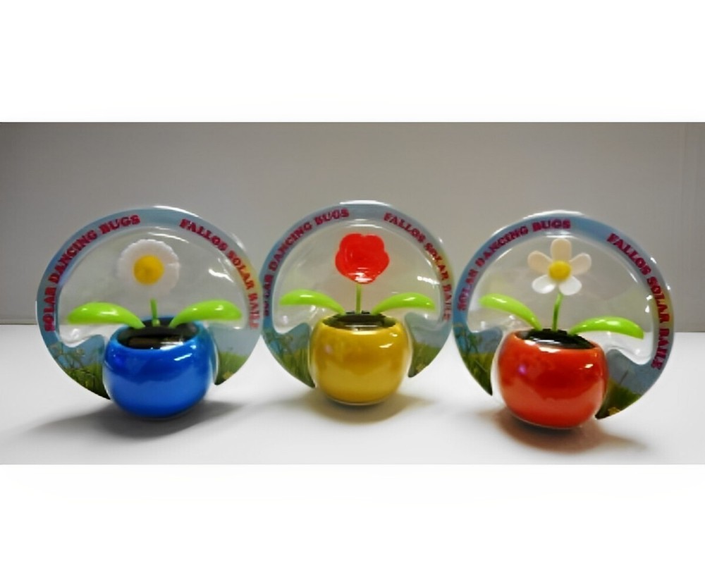 Solar Dancing Toy Flower Assorted style Solar Powered Dancing Flower 6 Pack