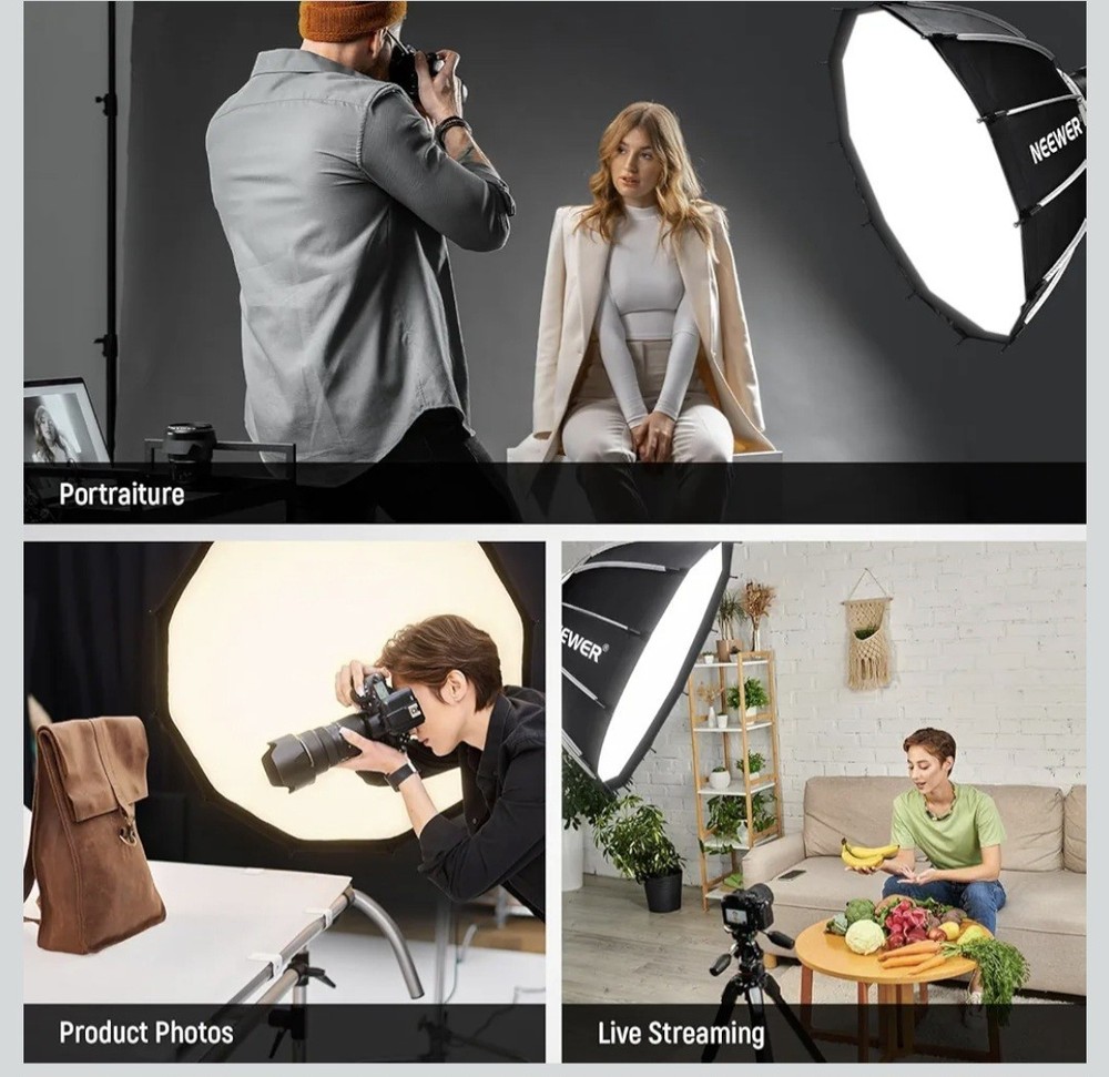 NEEWER 85cm Parabolic Softbox Quick Set up Quick Release Bowens w/ Diffusers/Bag