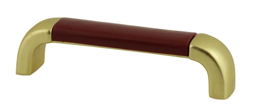 3-3/4" Ceramic Pull Brass & Cranberry
