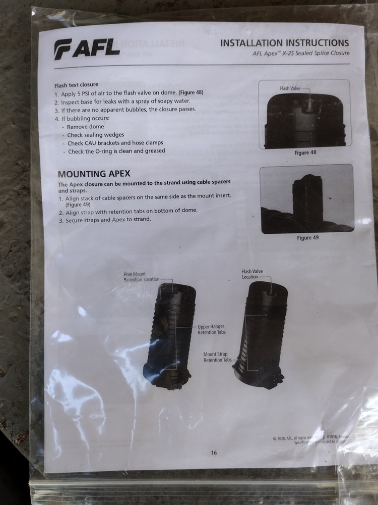 Apex X-25 Sealed Splice Closure