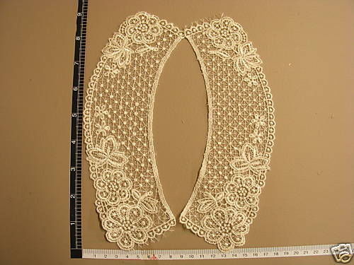 Cream Embroidered Net Collar (5910)
