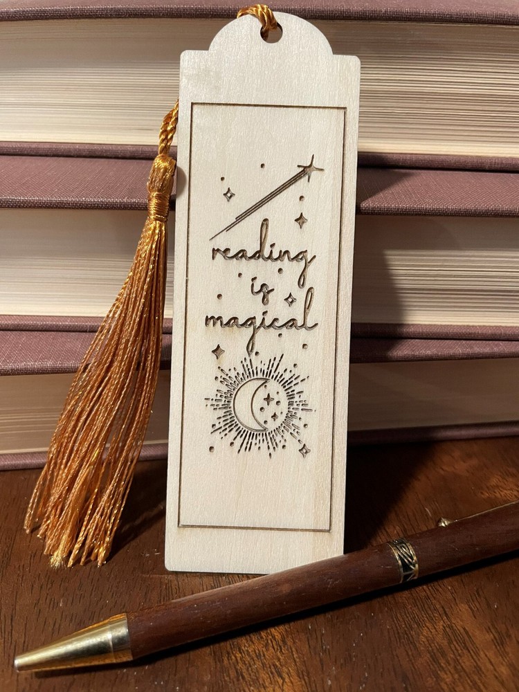 Reading is Magical Bookmark - Engraved Wooden Bookmark - Reader Gift