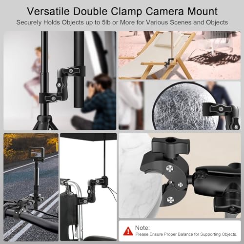 Double Clamp Camera Mount - Universal Bracket for Golf Carts, Umbrella 1PC
