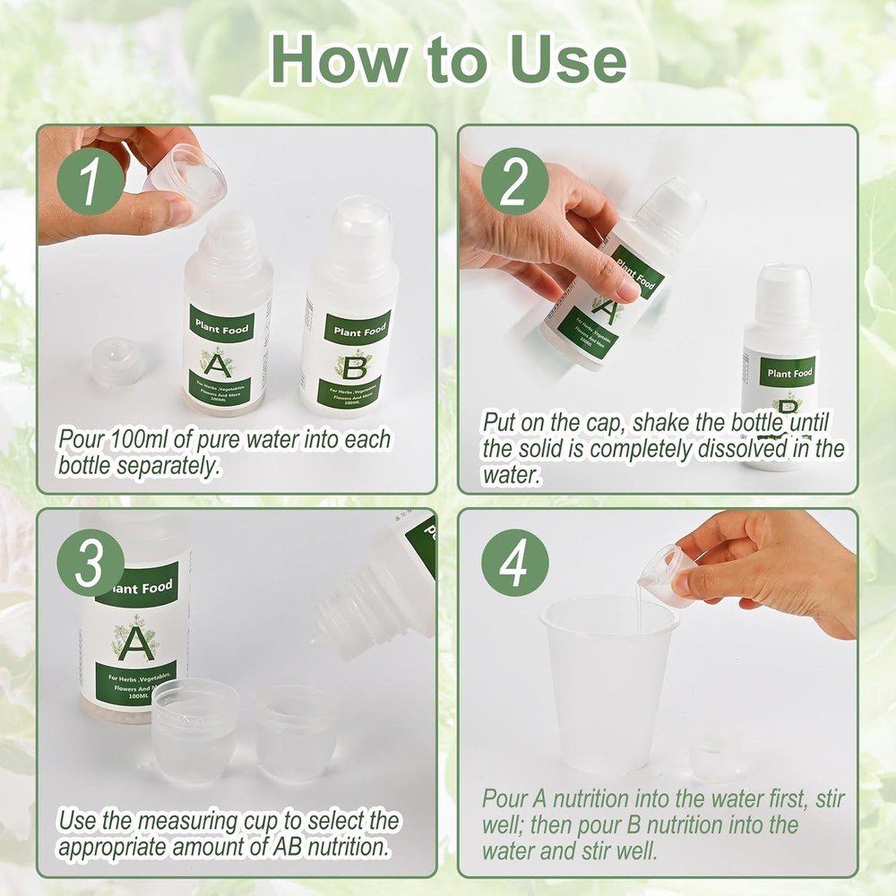 A&B Hydroponic Plant Nutrient Solution 800ml for Indoor Garden Systems