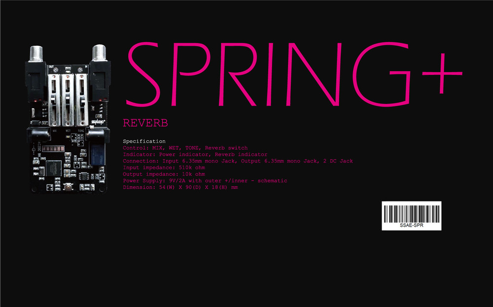 Guitar Pedal Effects Reverb Module GuitarEFX Spring Type Simulation