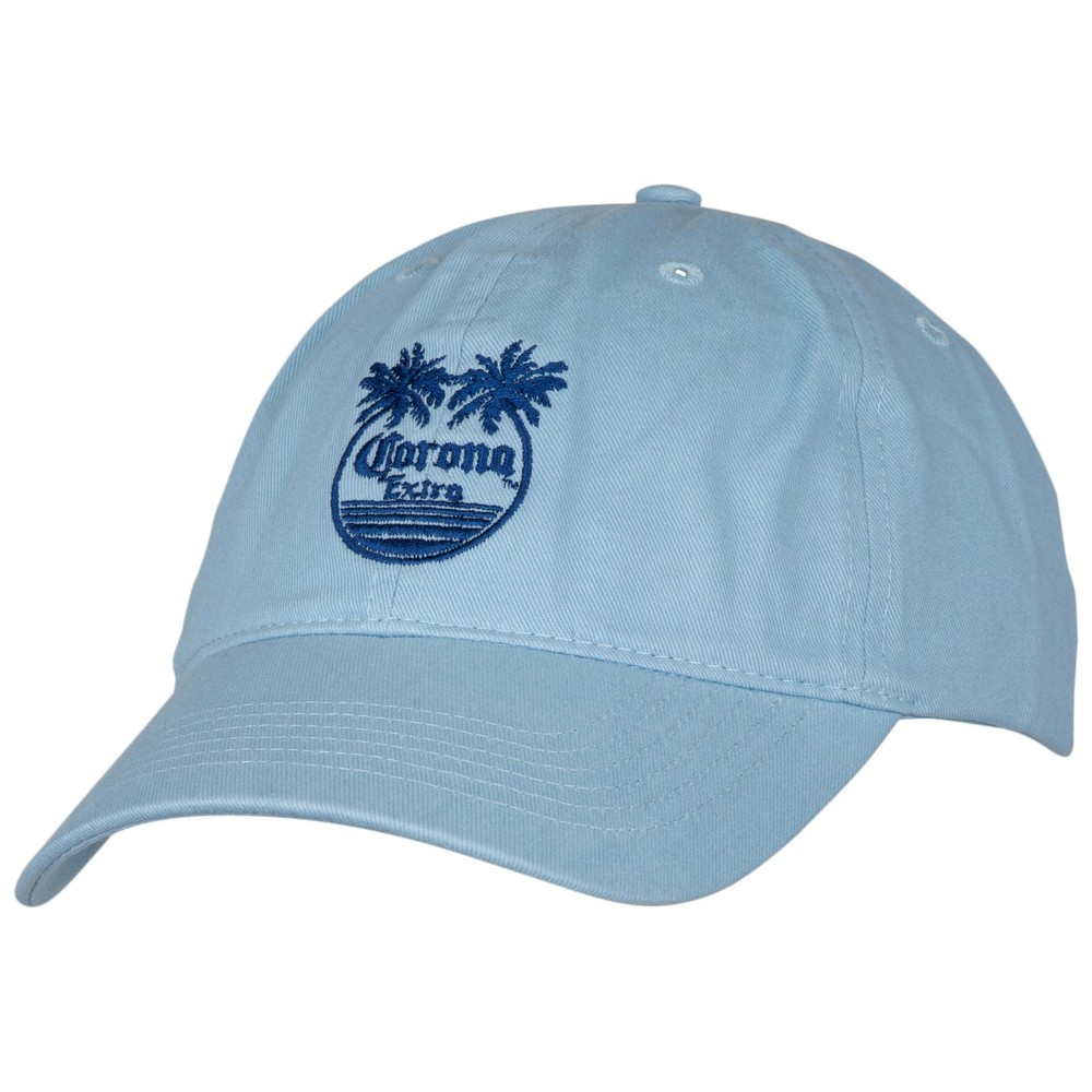 Corona Extra Palm Trees Logo Adjustable Dad Hat Blue
