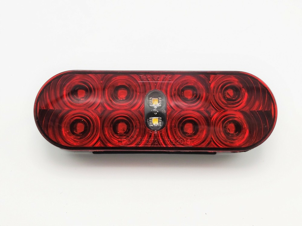 Two 6" Oval Red LED TecNiq Hybrid Reverse Lights RV Camper Trailer