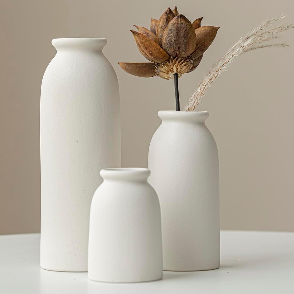 Ceramic Vase Set Small Boho Farmhouse Decor