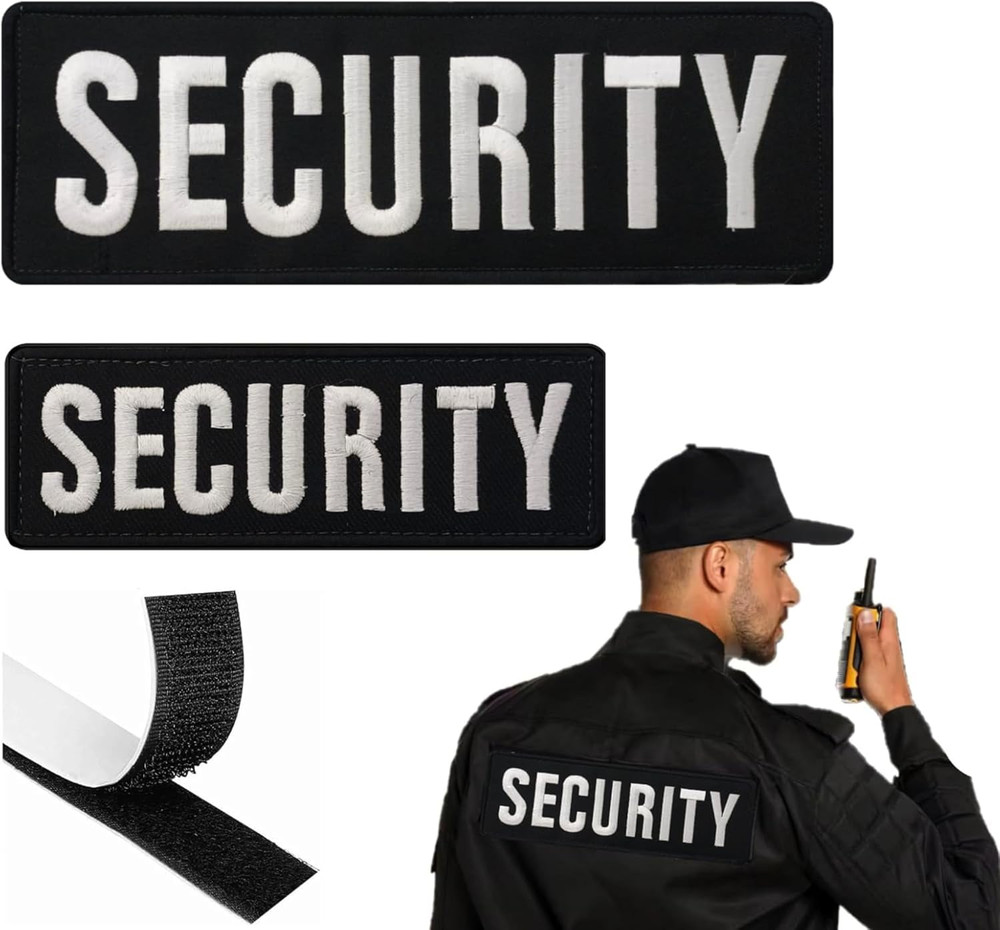 | Embroidered Security Patch | Security Badge Hook and Loop for Security Vest |