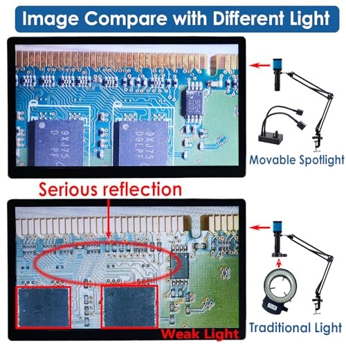 Microscope Light Source, USB Desk Dual Gooseneck Lights LED Mini Spot Light