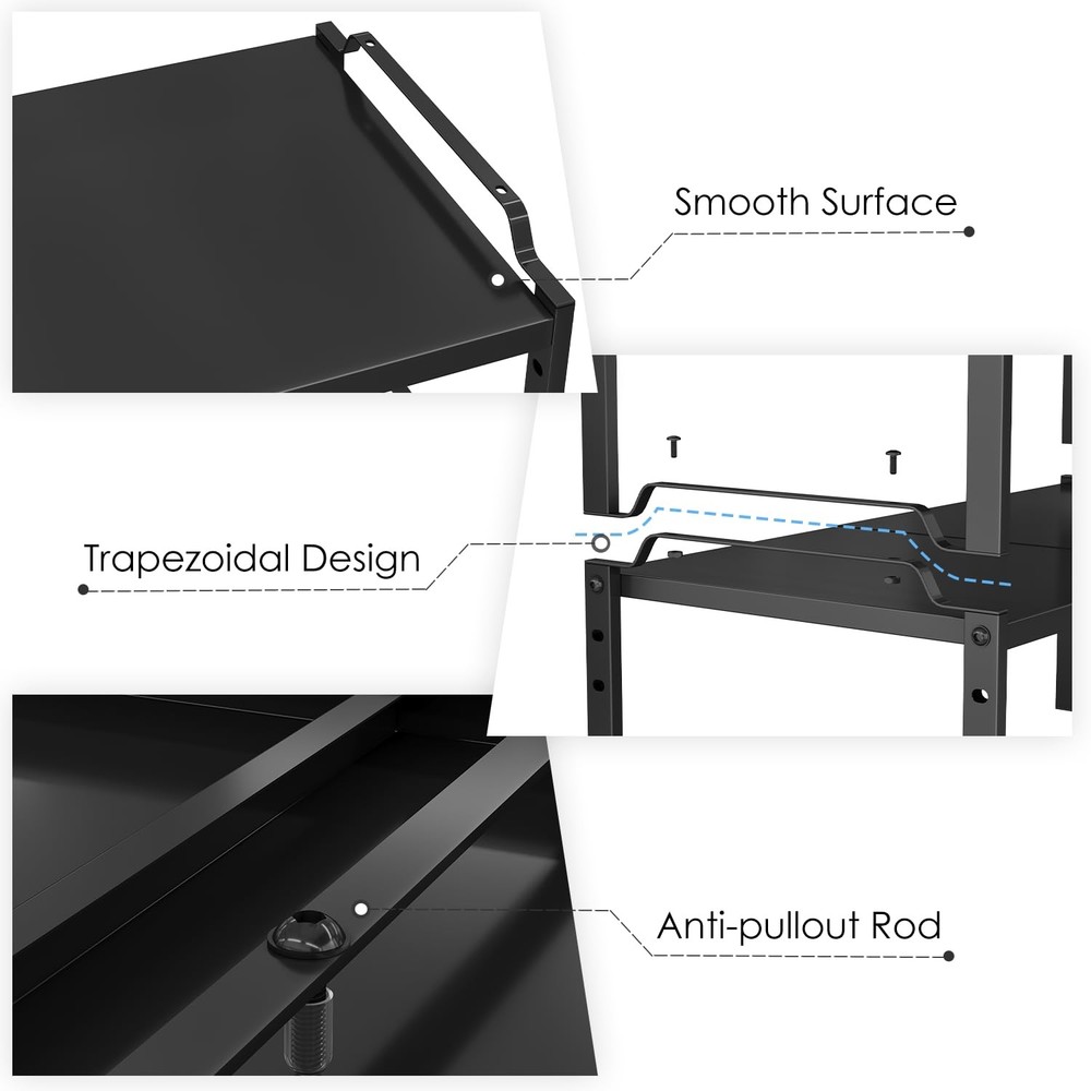2 Pack 11” Width Expandable Kitchen 2 Pack: 11"D x 23.6"W x 8.7"H, Black