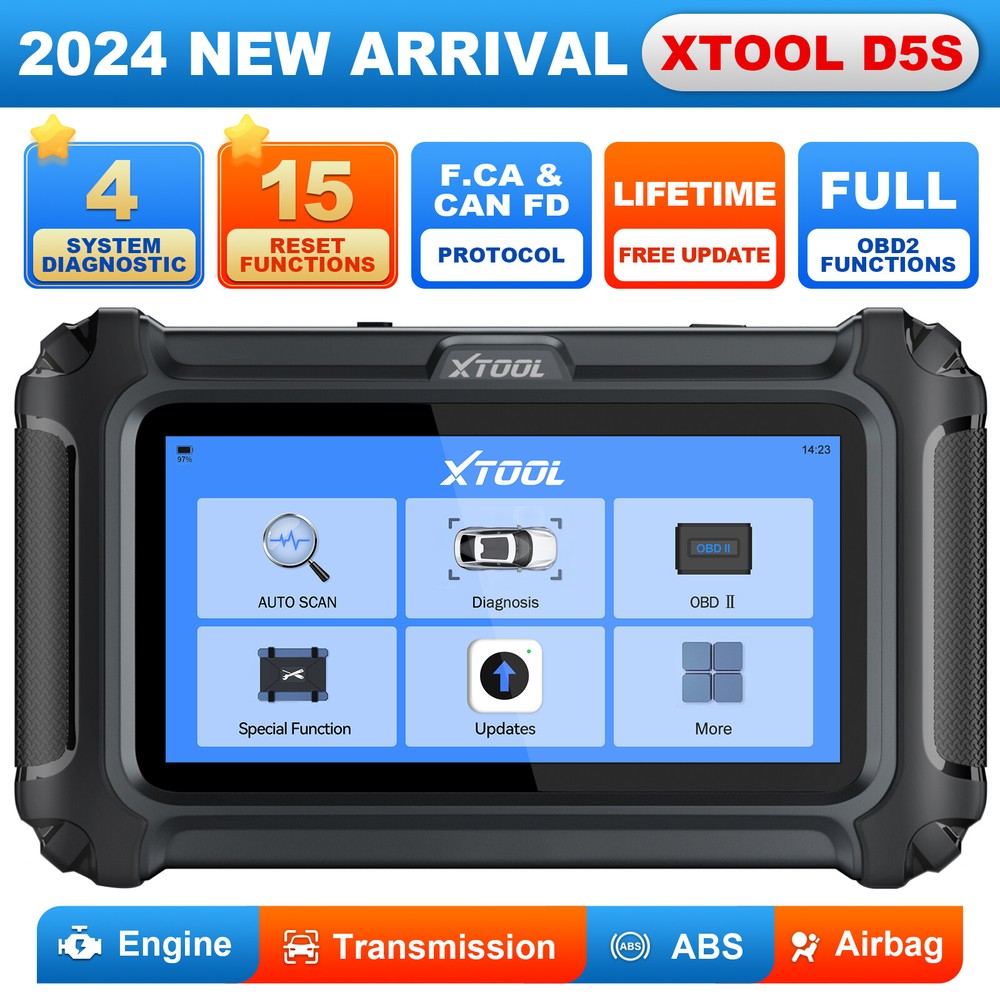 2024 XTOOL D5S OBD2 Scanner Car Code Reader Scan Tool FCA AutoAuth 15+ Services