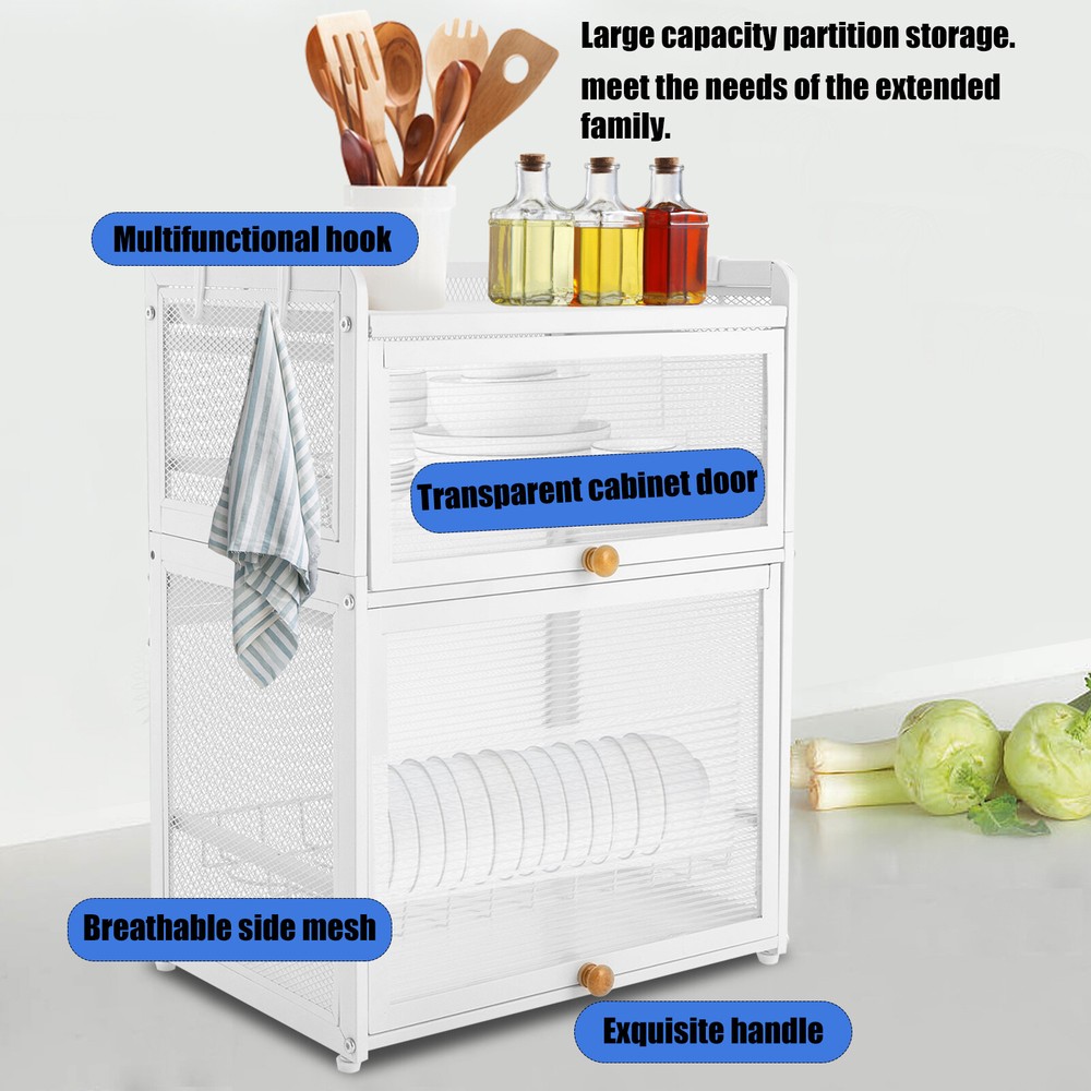 Detachable Drip Tray Storage Box Basket Dish Drying Rack Organized Kitchen